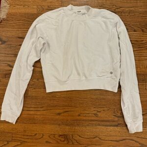 100% cotton terry white cropped sweatshirt soul cycle size small